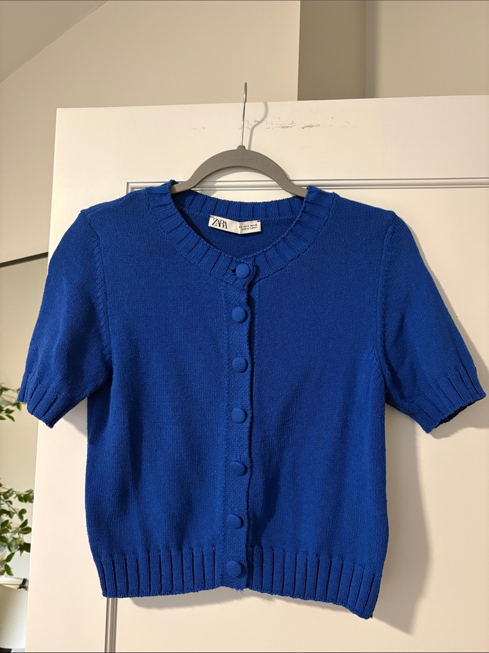 Zara Girls' Cobalt Blue Short Sleeve Cardigan